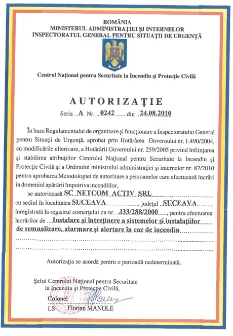 Netcom Activ certificate 1