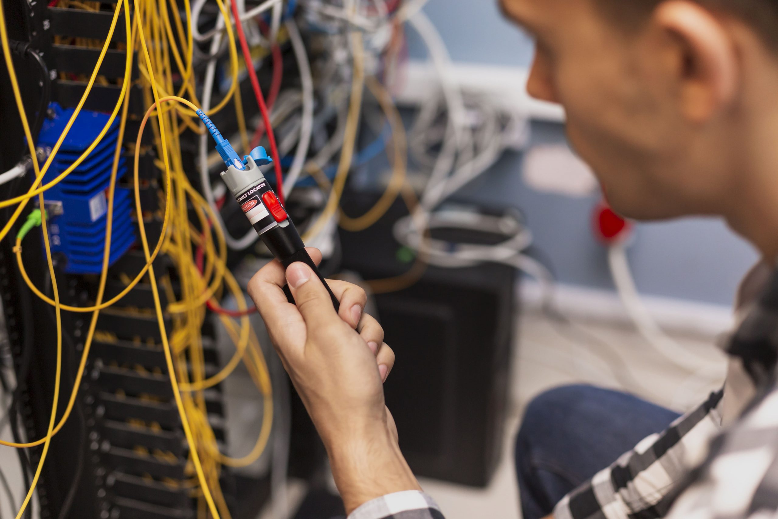 Engineer splicing and testing fiber optics